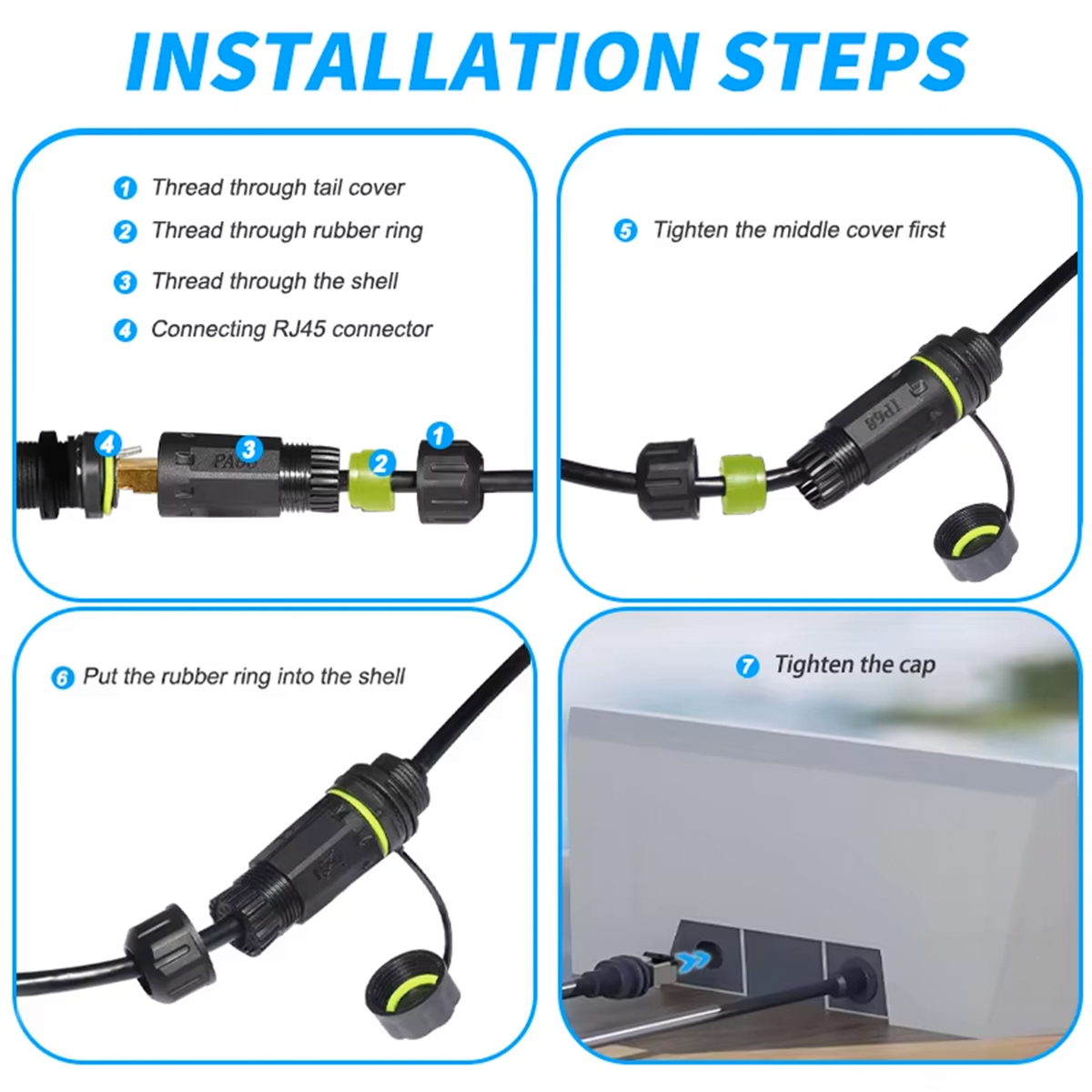 Acoplador Ethernet CAT6 para Starlink Gen 3 y Starlink Mini