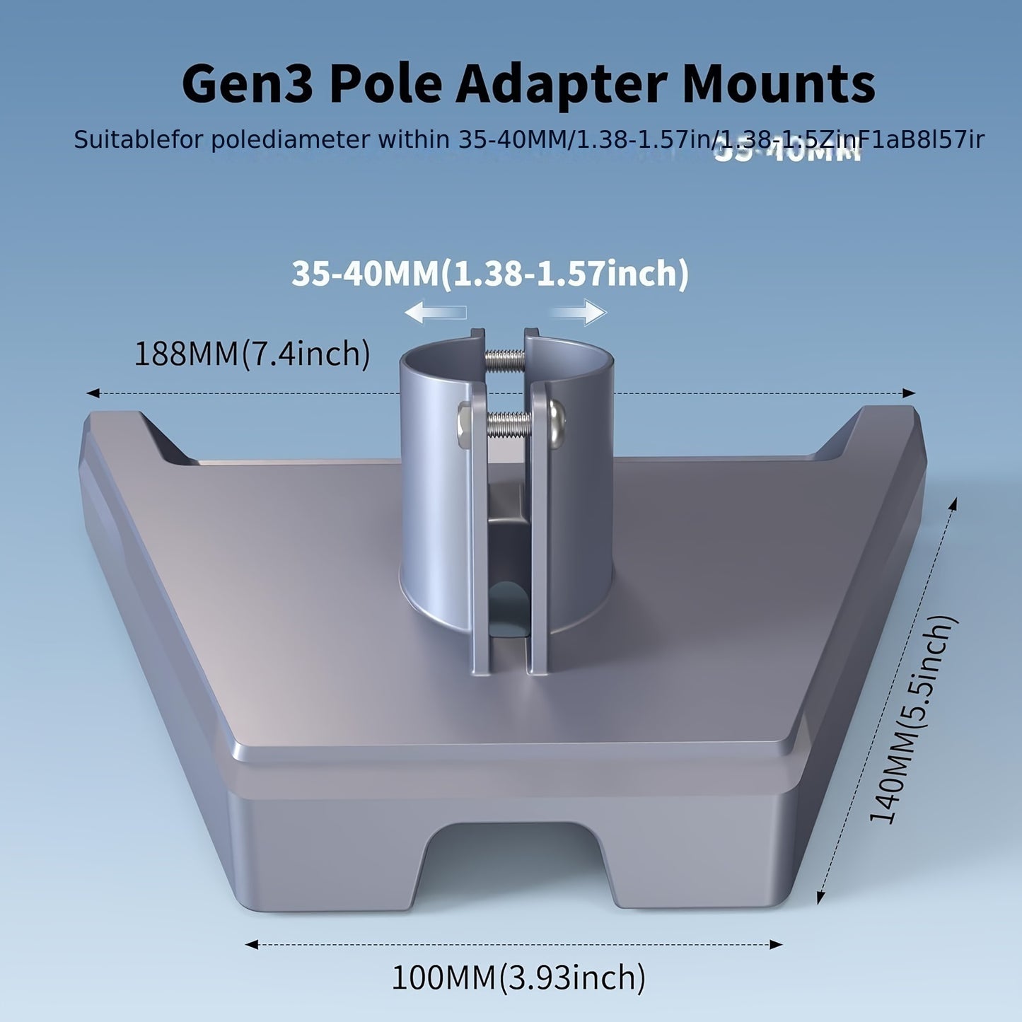 Pipe Adapter Montaje En Mástil/Tubo Para Antena Starlink V4 Gen 3