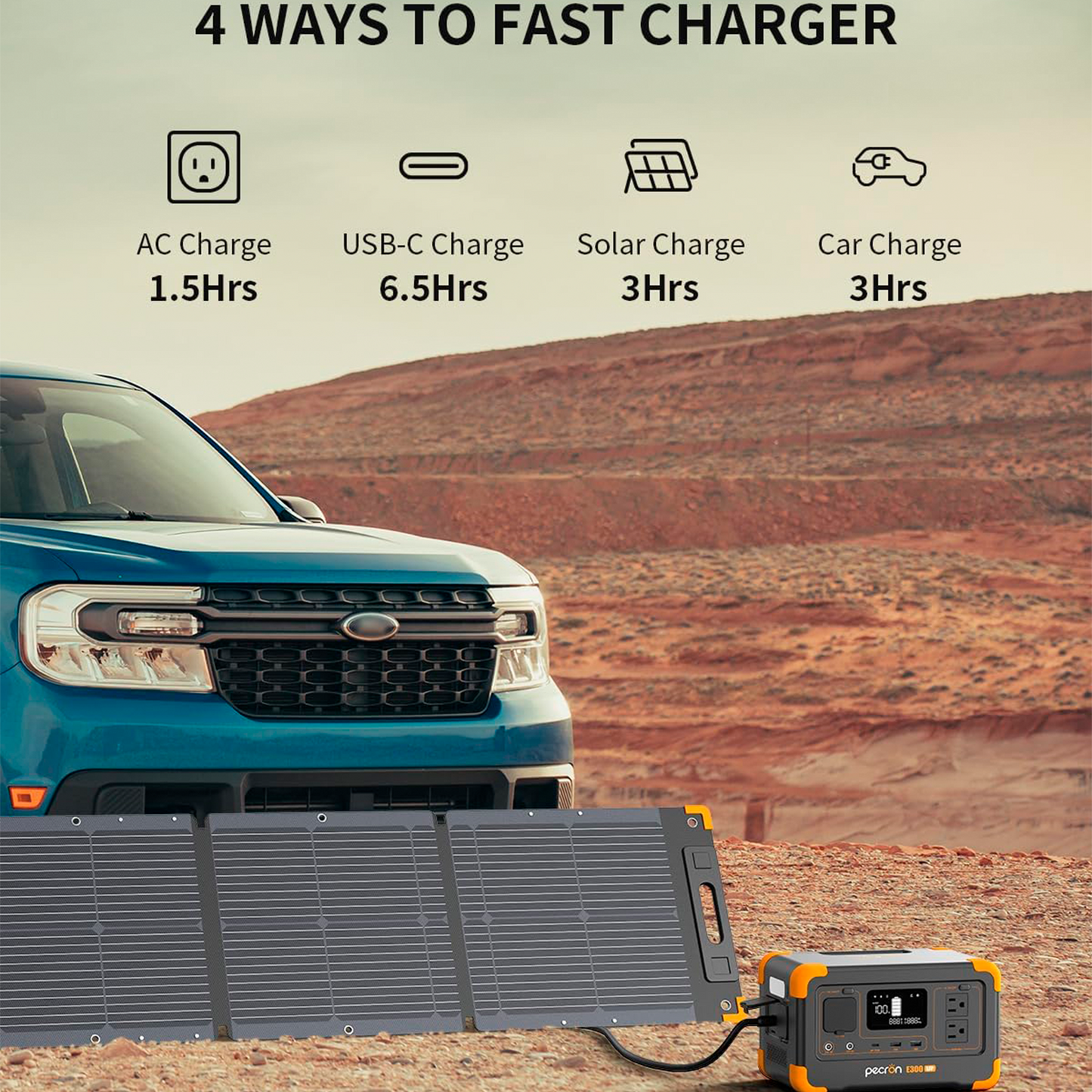 Estación De Energía Portátil Pecron 288 Wh 300 W Máx. 100W PD