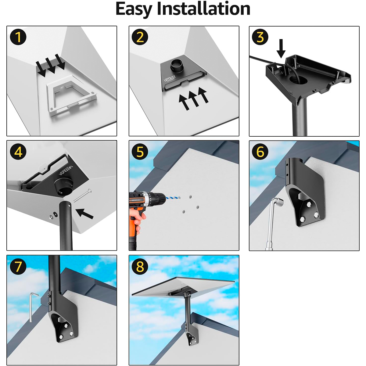 Soporte Corto Con Acoplador Para Antena Starlink Estándar V4