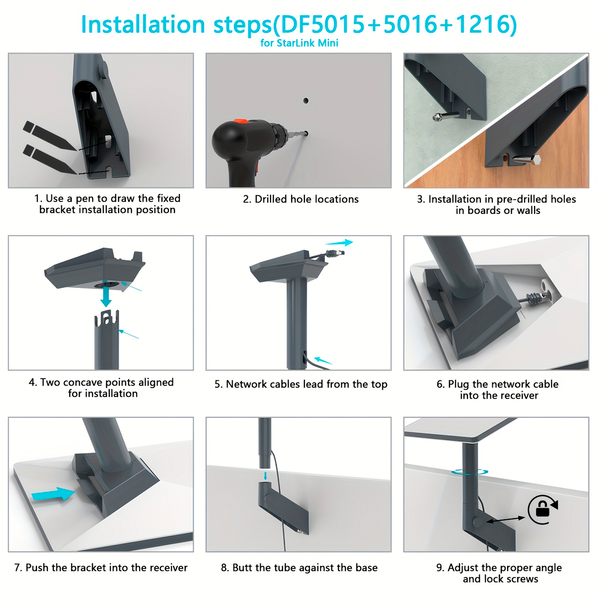 Soporte de Pared Corto Para Starlink Gen 3 y Starlink Mini