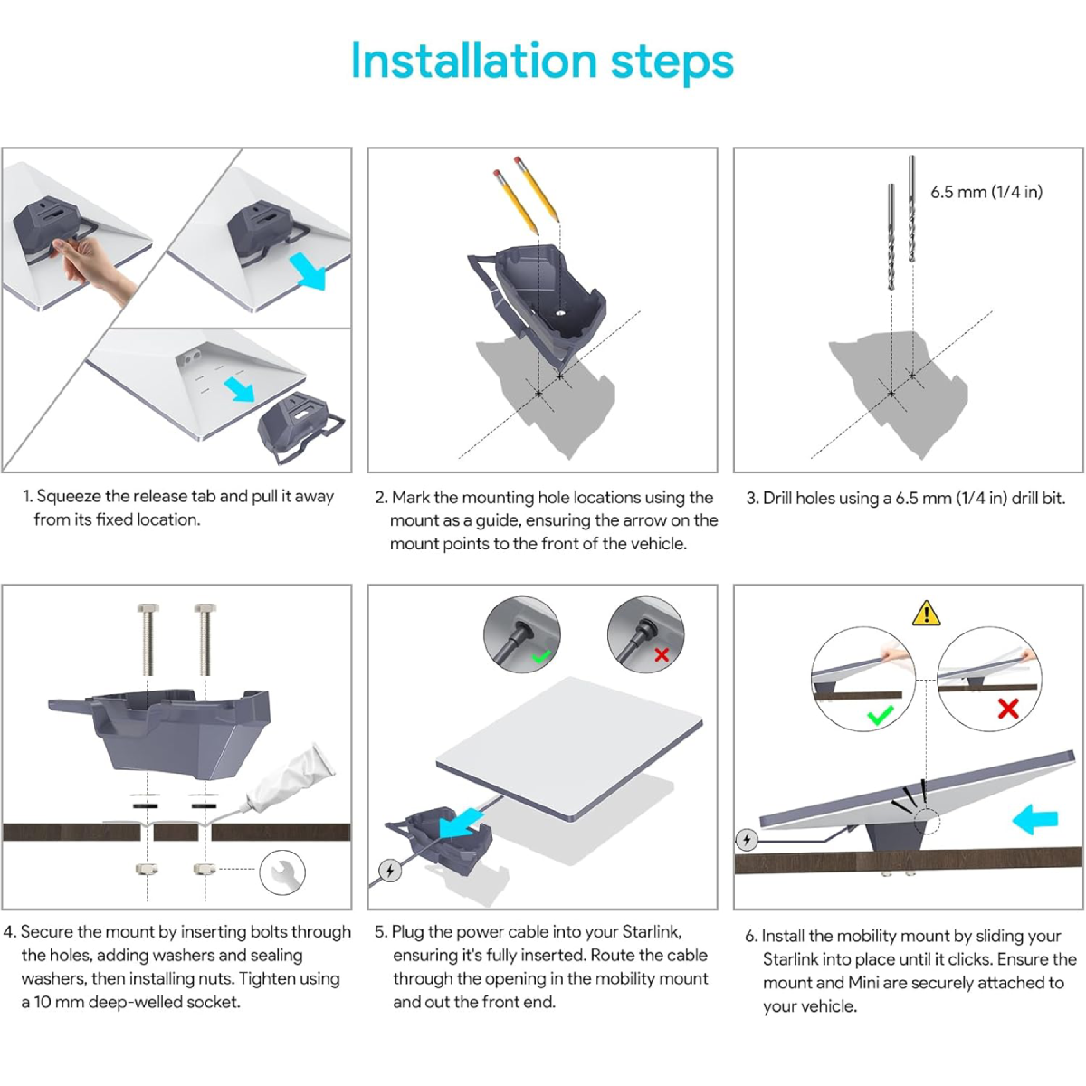 Adaptador De Montaje Fijo y Móvil Para Starlink Mini