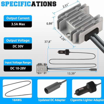 Convertidor Elevador de Voltaje Para Starlink Mini CC 12-24V a 30V