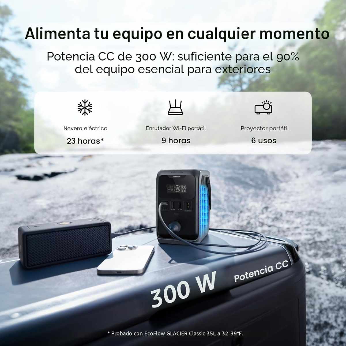 EcoFlow TRAIL 300 DC Batería Portátil 288Wh Carga Solar USB-C 140W