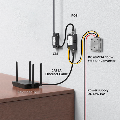 Kit Conversor DC 12V Inyector PoE y Elevador Para Starlink Estándar V4 y V2