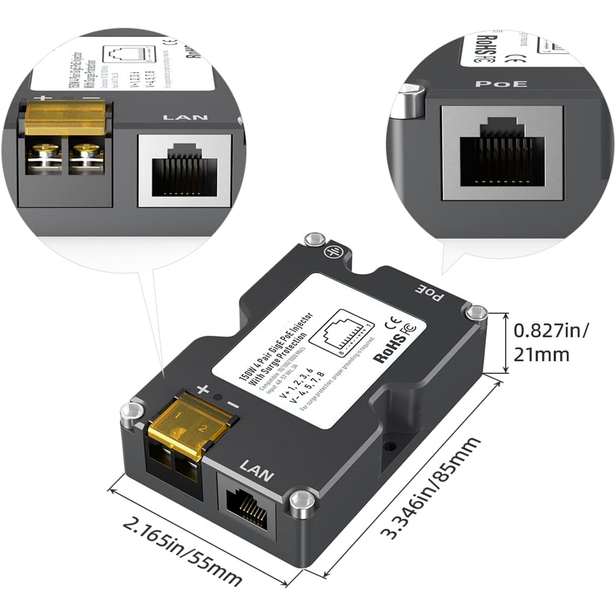 Kit Conversor DC 12V Inyector PoE y Elevador Para Starlink Estándar V4 y V2
