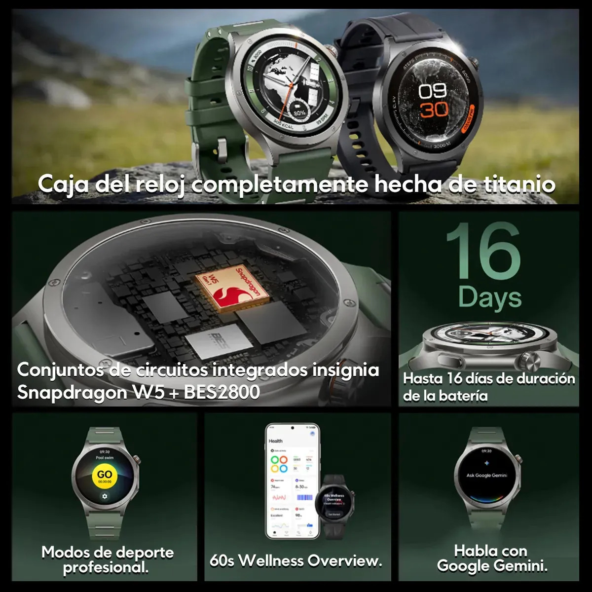 OnePlus Watch 4 Wear OS 32GB/2GB 47mm Negro