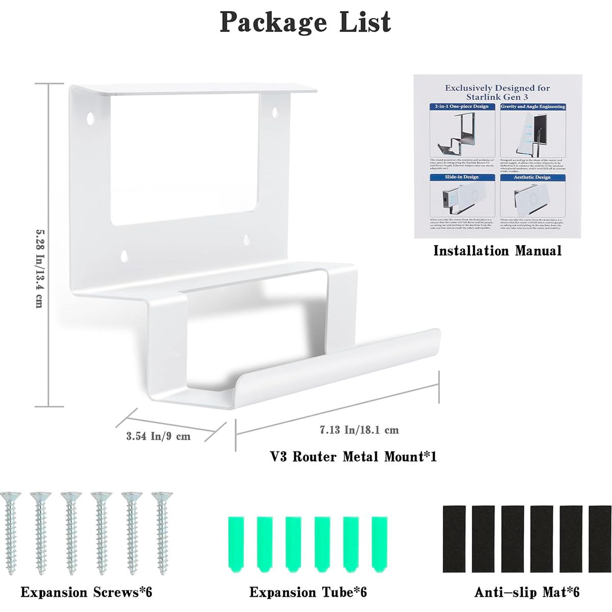 Soporte Para Router Starlink Gen 3 y su Fuente De Alimentación