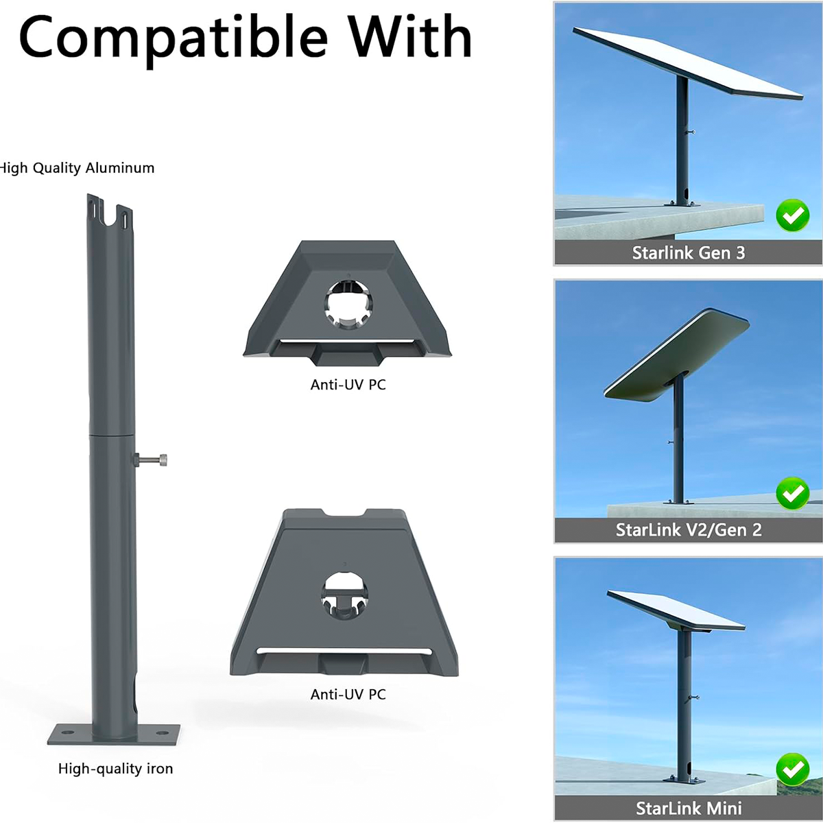 Soporte Vertical Para Antena Starlink Gen 3 Y Mini